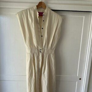 Heidi Merrick TIA Dress in White Raw Silk